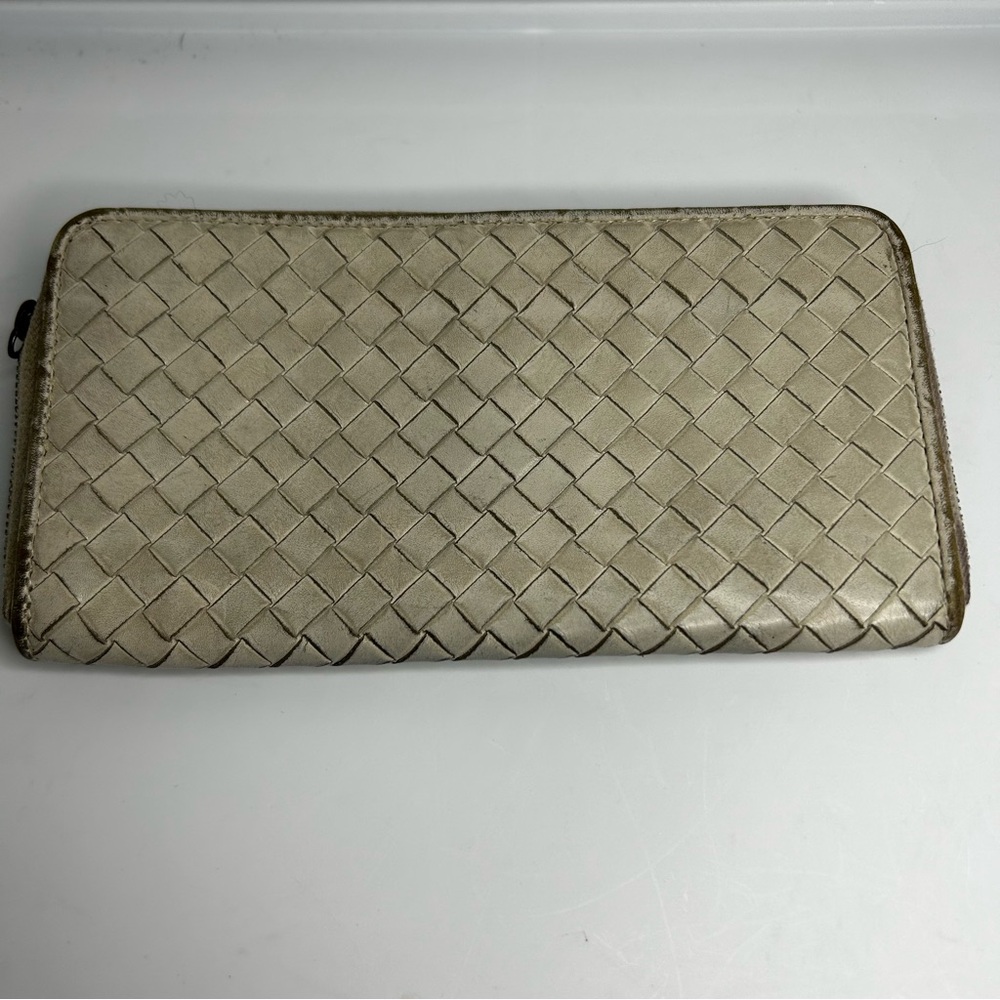 Bottega Venetta Gray Zip Around Wallet